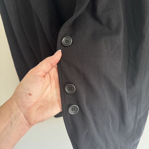 Eileen Fisher Black Button Blazer Viscose Silk Small - Picture 6 of 6